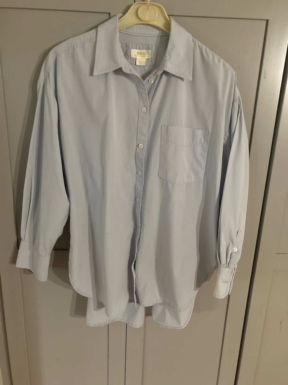Anthropologie Light Blue Casual Button-Down Shirt